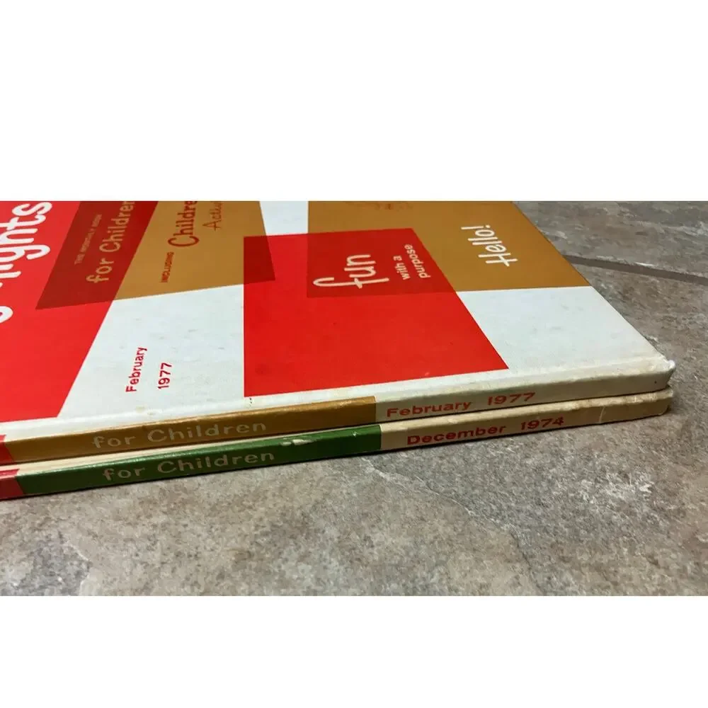 Highlights‎ Magazine Book Bound Issues Christmas 1974 & Valentine 1977 Lot